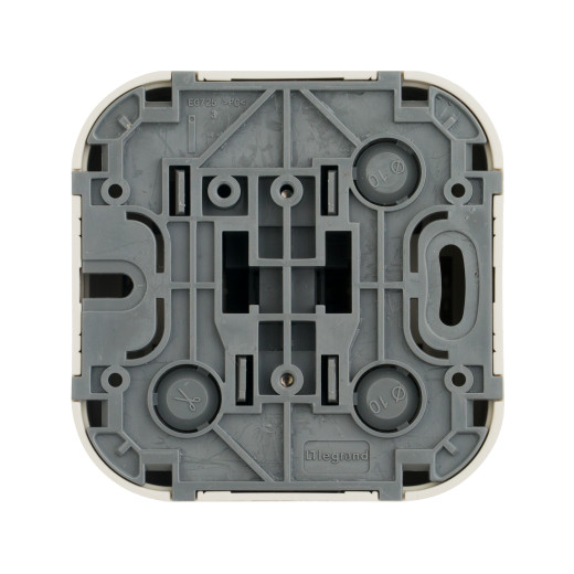 Переключатель одноклавишный - Legrand Quteo - IP20 10А 250В винтовые зажимы накладной монтаж - слоновая кость