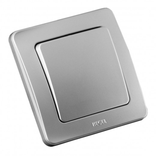 ВС10-311-06 Выключатель скрытой установки, одноклавишный, цвет серебро