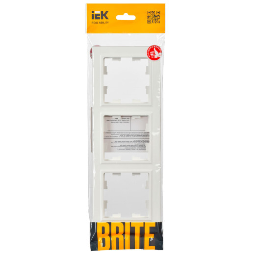 BRITE Рамка 3-мест. РУ-3-БрБ бел. IEK