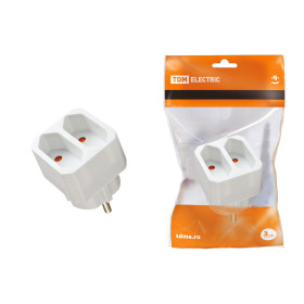 TDM Блок на 2 гнезда 2П 2,5 А 250 B под плоскую вилку белый