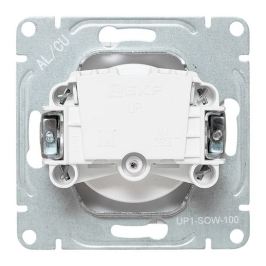 Механизм розетки, 16А, без заземления, без шторок, белый Эпика EKF