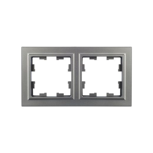 BRITE Рамка 2-мест. РУ-2-БрС сталь IEK