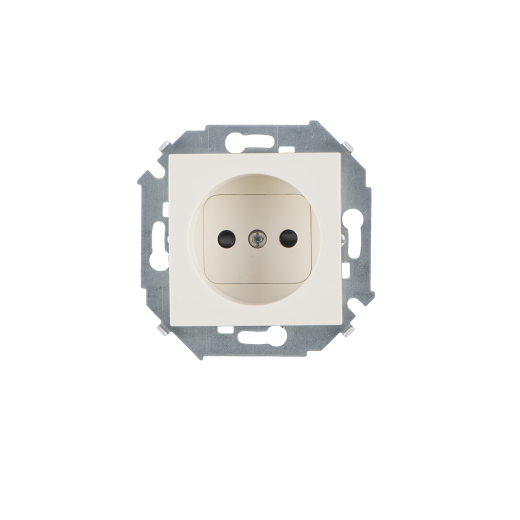 Simon 15 Бежевый Розетка 2P со шторками, 16А, 250В, винт.заж.