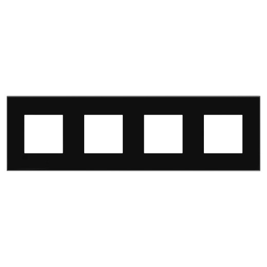Рамка 4 поста (8 мод.), Avanti, черный квадрат