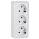 Рим Розетка 3-местная 16А с заземлением белая EKF