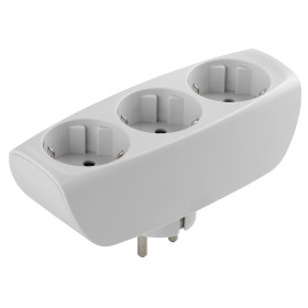 ЭРА Разветвитель электрический SP-3e-W на 3 розетки c заземлением со шторками 16А белый