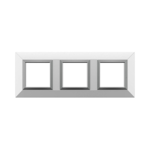 Рамка из металла 3 поста (6 мод.), Avanti, белая