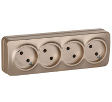 IEK GLORY Роз. 4-я без з/к/ш о/у 10А РС24-2-ХШм шамп. м.