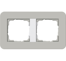 Gira E3 Серый/Белый глянцевый Рамка 2-ая