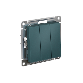 Systeme Electric AtlasDesign Изумруд Выключатель 3-клавишный сх.1+1+1, 10АХ, механизм