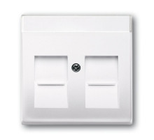 ABB BJB Basic 55 Бел Плата центральная  2-я для коммуникац розеток 0211 с суппортами 18**