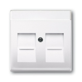 ABB BJB Basic 55 Бел Плата центральная  2-я для коммуникац розеток 0211 с суппортами 18**