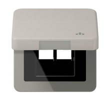 JUNG Накладка и крышка для двойных UAE розеток с символом 