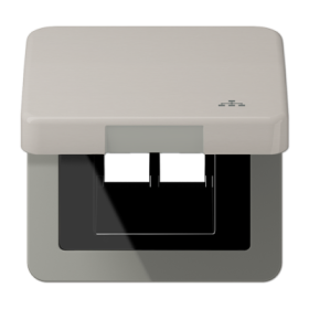 JUNG Накладка и крышка для двойных UAE розеток с символом 