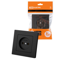 TDM Розетка 2П 10А 250В черная 