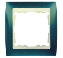 Simon 82 Синий Металлик/Слоновая кость Рамка 1-ая