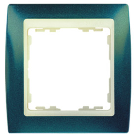 Simon 82 Синий Металлик/Слоновая кость Рамка 1-ая