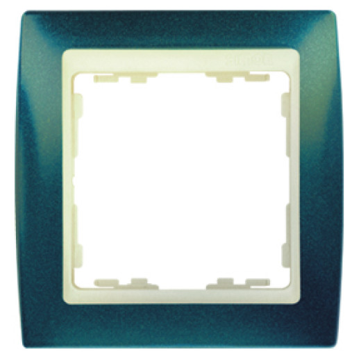 Simon 82 Синий Металлик/Слоновая кость Рамка 1-ая