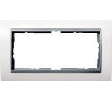 Gira Event Бел матовый/Алюминий Рамка 2-ая без перегородки