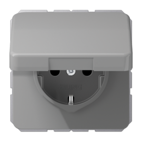 JUNG CD 500 Серая Розетка штепсельная Schuko 16A 250V с защитой от детей, влагозащищенная
