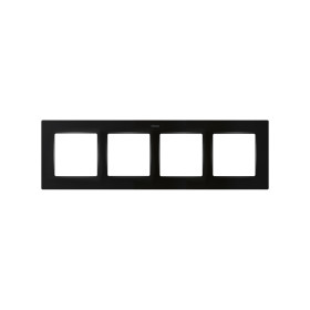 Simon S82 Concept Матовый черный, Рамка на 4 поста