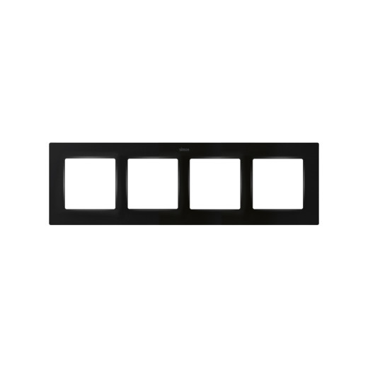 Рамка на 4 поста черного матового цвета S82 Concept