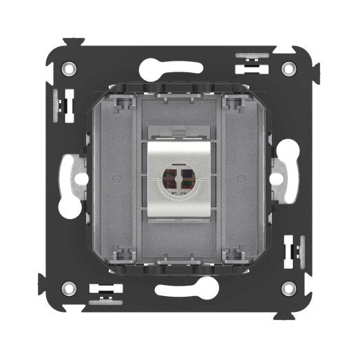 Компьютерная розетка RJ-45 без шторки в стену, кат.5e одинарная экранированная, Avanti, закаленная сталь