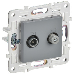 IEK SKANDY Серый Розетка двойная TV+SAT SK-A13Gr