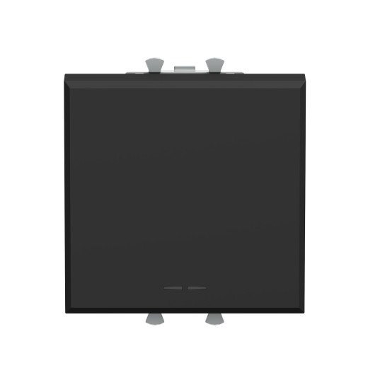 Выключатель одноклавишный модульный, Avanti, черный матовый, 2 модуля