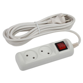 ЭРА Удлинитель электрический  U-2s-1,5m-2x1 без заземления c выключателем 2 розетки 1,5м ПВС 2x1мм2 10А