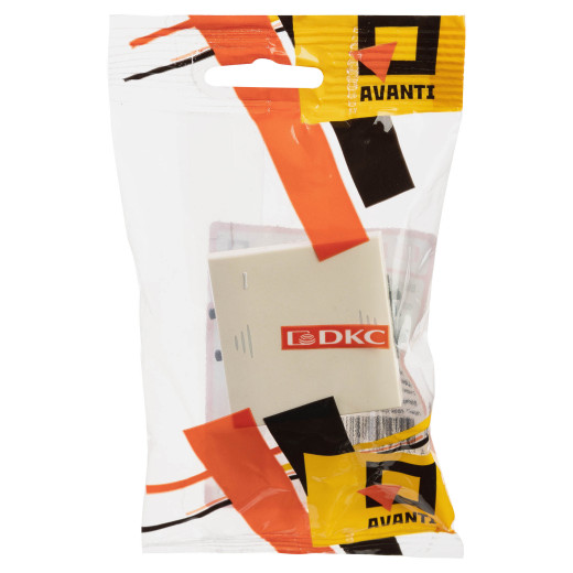 Выключатель одноклавишный модульный, Avanti, ванильная дымка, 2 модуля