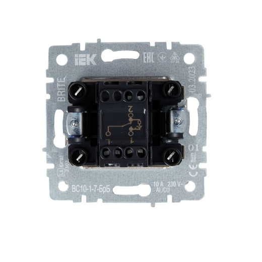 BRITE Выключ. 1-кл. прох. с инд. 10А ВС10-1-7-БрБ бел. IEK