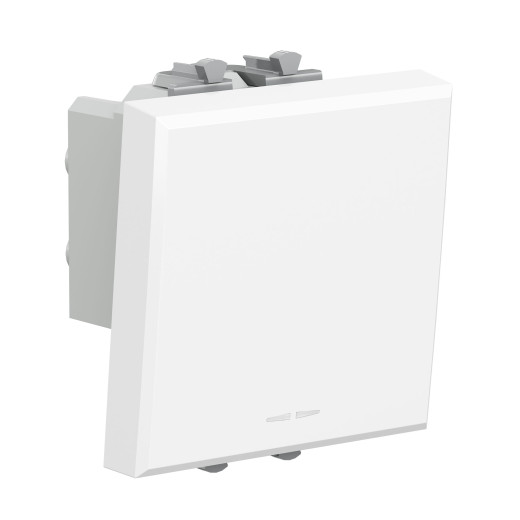 Выключатель двухполюсный одноклавишный модульный, Avanti, белое  облако, 2 модуля