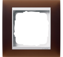 Gira Event Opaque Темно-коричневый/Бел.глянц. Рамка 1-ая