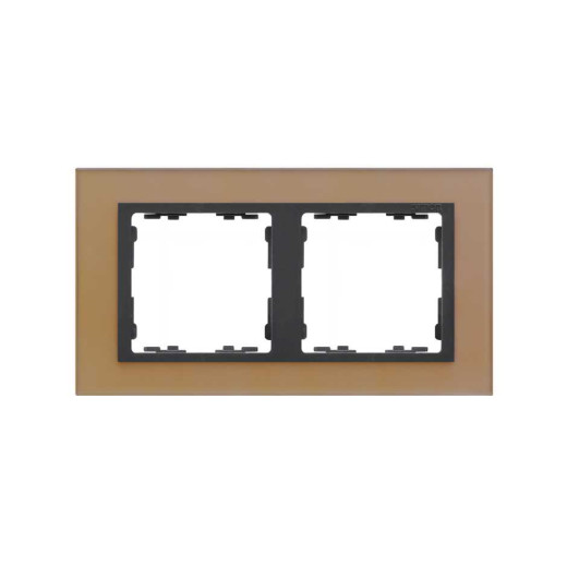 Simon 82 Рамка 2-ая медь - графит (стекло)