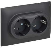 IEK SKANDY Титан Розетка 2-ая с/з без защитных шторок 16А в сборе SK-R08T