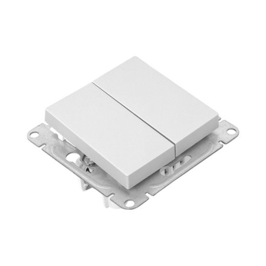 Механизм выключателя, двухклавишный, проходной, алюминий Эпика EKF