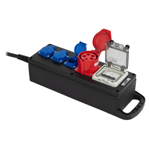 Удлинитель силовой ЭРА IND380-SF-4e-5x4-20m-IP44 380В на каучуковой колодке 4 розетки 1xCEE 5P/3xSCHUKO 20м КГ 5х4