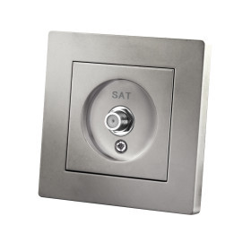 TDM Розетка SAT (F-разъем) 0-2400МГц серебр. металлик 