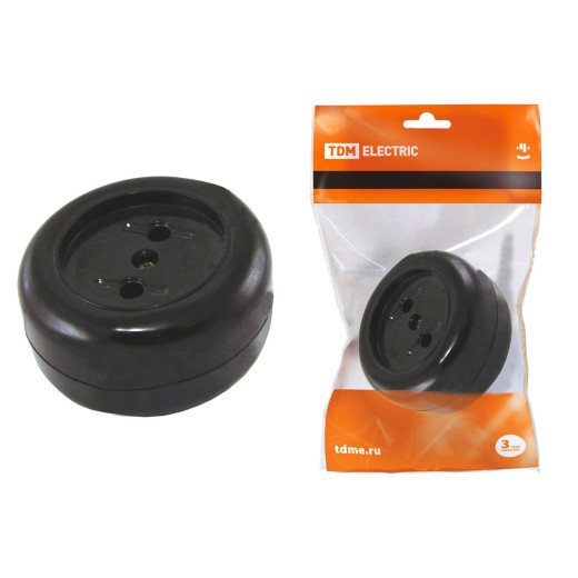 Розетка 2П 16А 250B о/у черная 