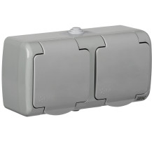 IEK РСш22-2-А Розетка 2-ая с з/к открытой установки 16А IP54 AQUATIC