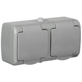 IEK РСш22-2-А Розетка 2-ая с з/к открытой установки 16А IP54 AQUATIC