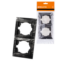 TDM Рамка 2-х постовая вертикальная старинное серебро 