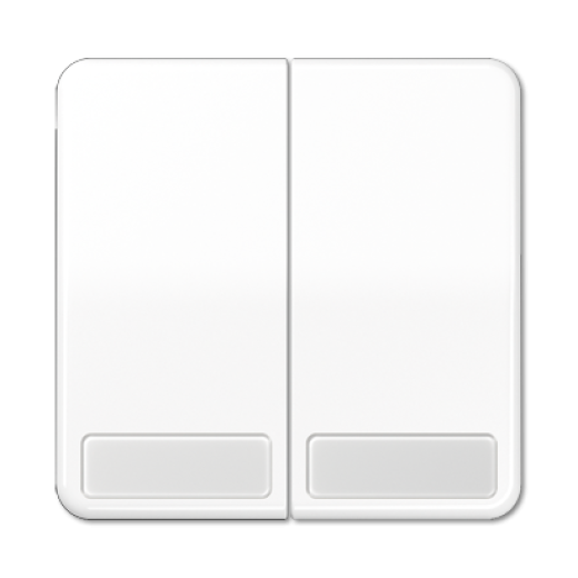 Клавиши для сдвоенных выключателей и кнопок с полем для надписи, белые