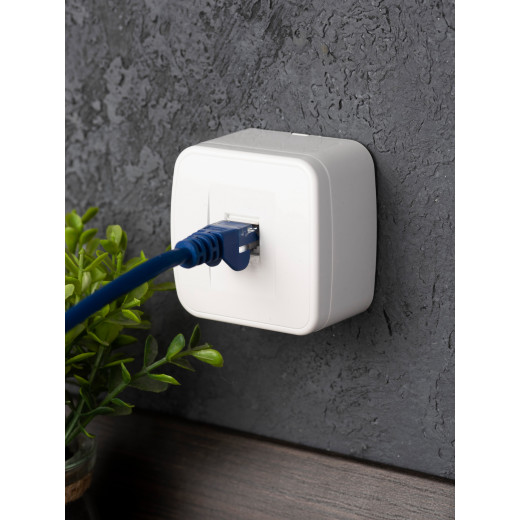 Минск Розетка RJ-45 1-местная, ОП 1А, 120В, белая EKF Basic