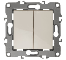 ЭРА 12-1104-02 Выключатель двойной, 10АХ-250В, IP20, Эра12, слоновая кость (10/100/3200)