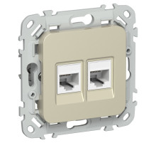 FLITE Роз. 2-я комп. RJ45 кат.5Е UTP РК5е-2-0-ФлШ шам. IEK