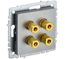 IEK BRITE BASE Сталь Аудиорозетка 4-мест. РА10-БрС