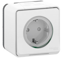 Schneider Electric Mureva Styl наруж Бел Розетка с/з и шторками, винт. клеммы, IP55