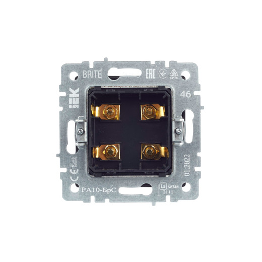 BRITE Аудиорозетка 4-мест. РА10-БрС сталь IEK